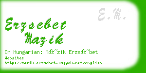 erzsebet mazik business card